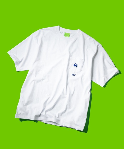 HUF（ハフ）の「HUF HOME BASE POCKET TEE / HUF ポケットTシャツ（Tシャツ/カットソー・メンズ・ホワイト/ブラック/ネイビー・LARGE/X-LARGE/XX-LARGE/SMALL/MEDIUM）」の2枚目の写真