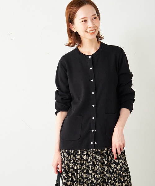 《WEB限定》パールドットボタンカーディガン