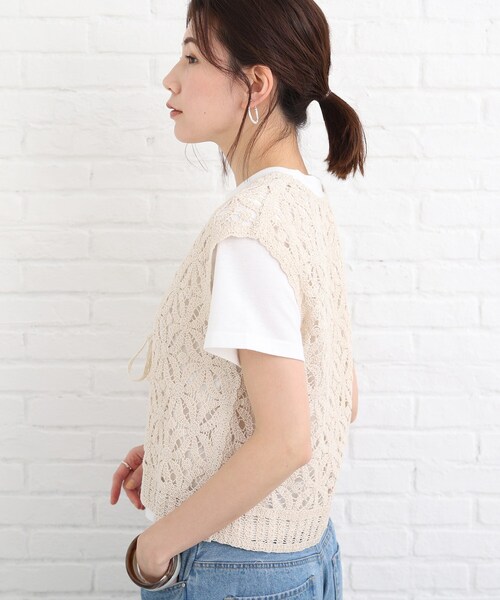 SHOO・LA・RUE(シューラルー)の「◆クロシェニットベスト(ベスト・レディース・ブラック/レンガ/アイボリー・02/03)」の5枚目の写真