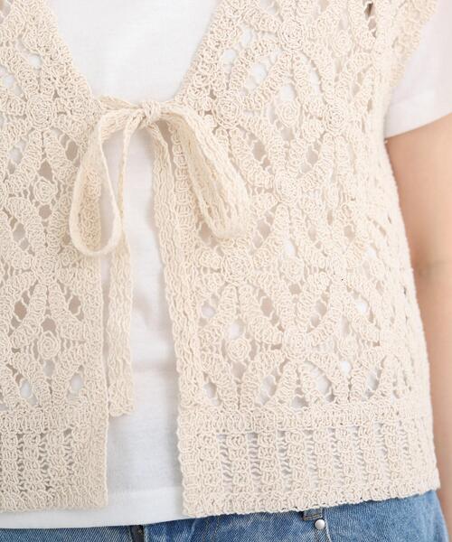 SHOO・LA・RUE(シューラルー)の「◆クロシェニットベスト(ベスト・レディース・ブラック/レンガ/アイボリー・02/03)」の9枚目の写真