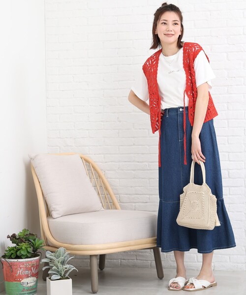 SHOO・LA・RUE(シューラルー)の「◆クロシェニットベスト(ベスト・レディース・ブラック/レンガ/アイボリー・02/03)」の16枚目の写真