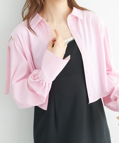 FREE'S MART（フリーズマート）の「◆肩あきクロップドシャツ（シャツ/ブラウス・レディース・ホワイト/ブルー/ピンク系その他・FREE）」の16枚目の写真