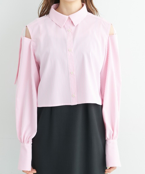 FREE'S MART（フリーズマート）の「◆肩あきクロップドシャツ（シャツ/ブラウス・レディース・ホワイト/ブルー/ピンク系その他・FREE）」の20枚目の写真