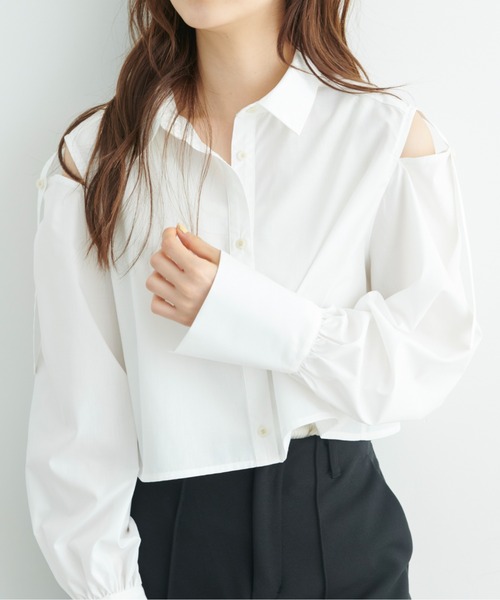 FREE'S MART（フリーズマート）の「◆肩あきクロップドシャツ（シャツ/ブラウス・レディース・ホワイト/ブルー/ピンク系その他・FREE）」の21枚目の写真