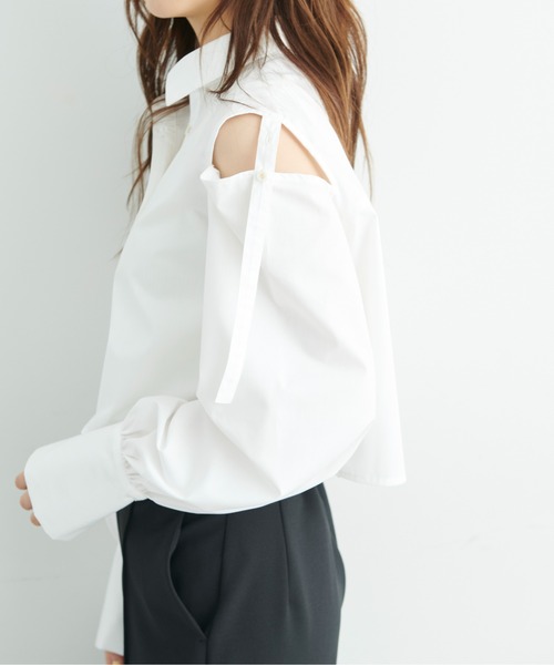 FREE'S MART（フリーズマート）の「◆肩あきクロップドシャツ（シャツ/ブラウス・レディース・ホワイト/ブルー/ピンク系その他・FREE）」の14枚目の写真