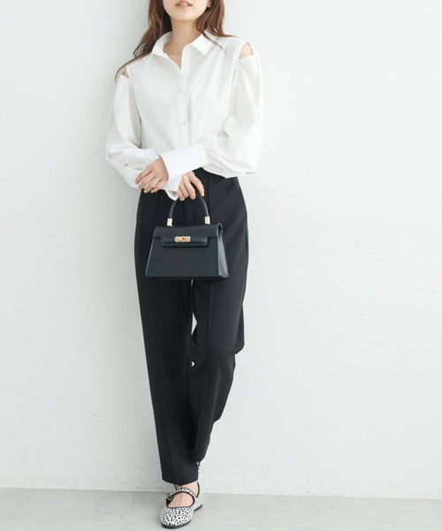 FREE'S MART（フリーズマート）の「◆肩あきクロップドシャツ（シャツ/ブラウス・レディース・ホワイト/ブルー/ピンク系その他・FREE）」の4枚目の写真