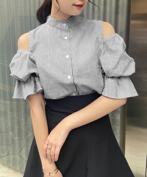 one after another NICE CLAUP（ワンアフターアナザーナイスクラップ）の「肩開きマルチWAYボウタイブラウス（シャツ/ブラウス・レディース・ベージュ/オフホワイト/ホワイト系その他/ブラック系その他・FREE）」の8枚目の写真