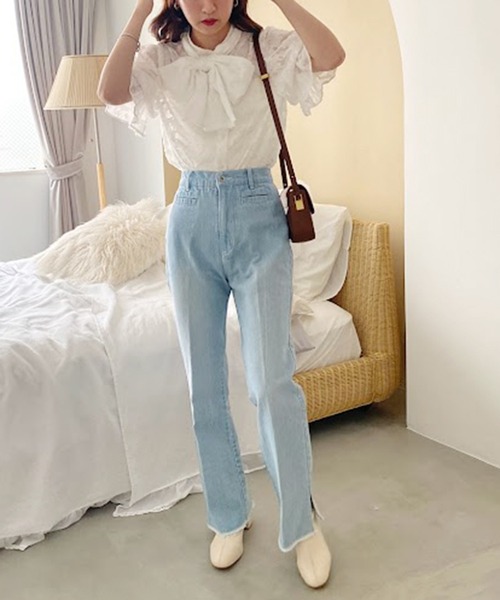 one after another NICE CLAUP（ワンアフターアナザーナイスクラップ）の「肩開きマルチWAYボウタイブラウス（シャツ/ブラウス・レディース・ベージュ/オフホワイト/ホワイト系その他/ブラック系その他・FREE）」の15枚目の写真