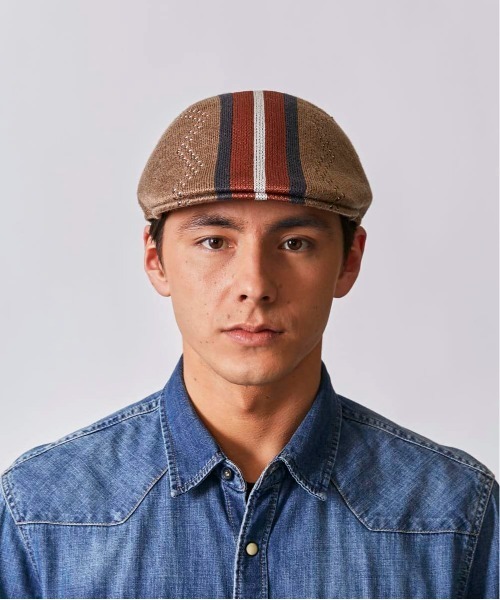 KANGOL(カンゴール)の「KANGOL Slick Stripe 507(ハンチング/ベレー帽・メンズ・ブラック/グリーン/キャメル・LARGE/X-LARGE)」の3枚目の写真