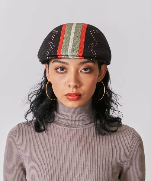 KANGOL(カンゴール)の「KANGOL Slick Stripe 507(ハンチング/ベレー帽・メンズ・ブラック/グリーン/キャメル・LARGE/X-LARGE)」の2枚目の写真