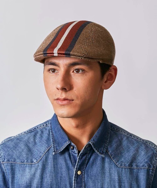 KANGOL(カンゴール)の「KANGOL Slick Stripe 507(ハンチング/ベレー帽・メンズ・ブラック/グリーン/キャメル・LARGE/X-LARGE)」の9枚目の写真