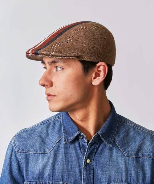 KANGOL(カンゴール)の「KANGOL Slick Stripe 507(ハンチング/ベレー帽・メンズ・ブラック/グリーン/キャメル・LARGE/X-LARGE)」の8枚目の写真