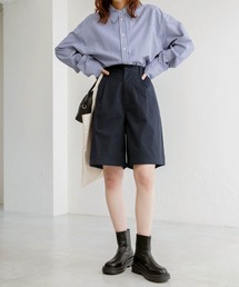 BONLECILL | タック入り ハイウエストチノショートパンツ(チノパンツ)