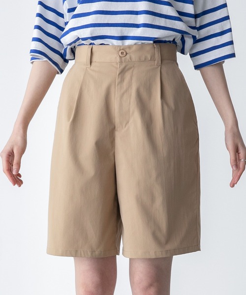 BONLECILL(ボンルシール)の「タック入り ハイウエストチノショートパンツ(チノパンツ・レディース・ブラック/ベージュ/ネイビー/アイボリー・M/L)」の20枚目の写真