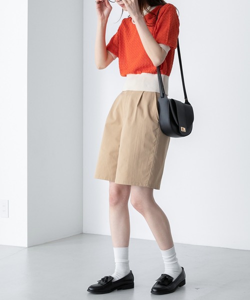 シェリエ　バルーンタックショートパンツ　M 完売商品　ハイウエストパンツ タックハイウエストベーシックショートパンツ[品番：ORGW0000478