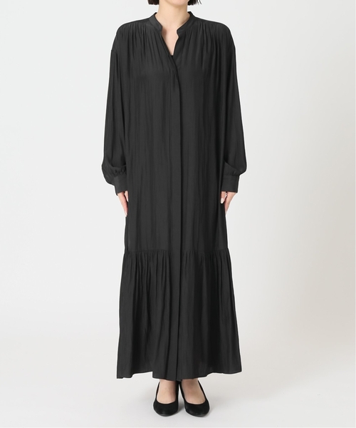 journal standard L'essage（ジャーナルスタンダードレサージュ）の「《追加》ローグストライプ/デシンマキシティアードワンピース（ワンピース・レディース・ブラック/ネイビー系1・FREE）」の9枚目の写真