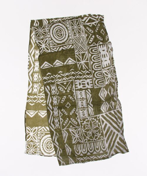 チャイハネ（チャイハネ）の「【チャイハネ】幾何学柄カパストール（ストール/ショール・レディース・ブラック/パープル/キャメル/カーキ・FREE）」の3枚目の写真