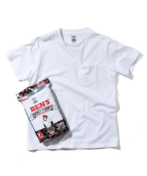BEN DAVIS ORIGINALS（ベンデイビスオリジナルス）の「BEN DAVIS 2 PACK POCKET TEE（Tシャツ/カットソー・メンズ・ホワイト/ブラック/ネイビー・MEDIUM/X-LARGE/LARGE）」の2枚目の写真