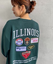 [UNIVERSAL OVERALL/ユニバーサルオーバーオール] 別注 スタジャン風 バックワッペン刺繍スウェット