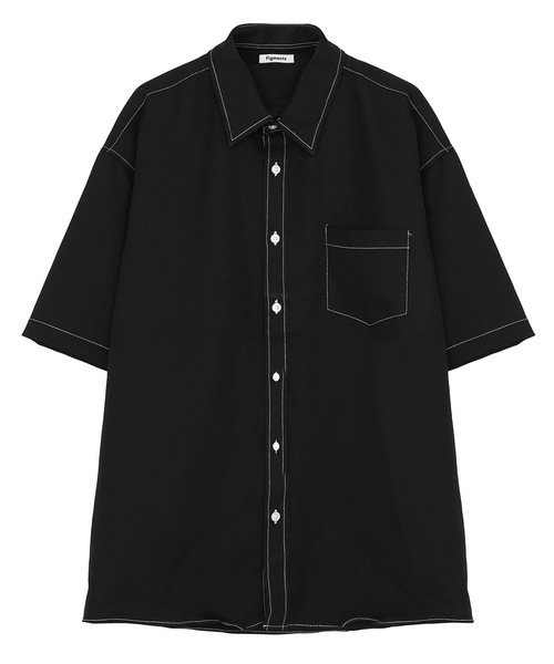 Figments(フィグメンツ)の「ステッチ半袖シャツ(シャツ/ブラウス・レディース・ホワイト/ブラック・FREE)」の18枚目の写真