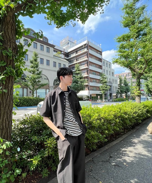 Figments(フィグメンツ)の「ステッチ半袖シャツ(シャツ/ブラウス・レディース・ホワイト/ブラック・FREE)」の16枚目の写真