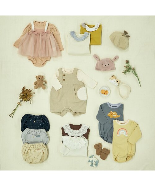 apres les cours（アプレレクール）の「レース付きリブボディースーツ（肌着・キッズ・アイボリー/ピンク・70/80）」の13枚目の写真