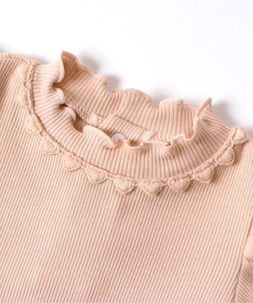 apres les cours（アプレレクール）の「レース付きリブボディースーツ（肌着・キッズ・アイボリー/ピンク・70/80）」の6枚目の写真