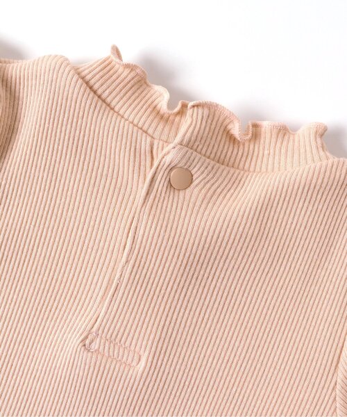 apres les cours（アプレレクール）の「レース付きリブボディースーツ（肌着・キッズ・アイボリー/ピンク・70/80）」の4枚目の写真