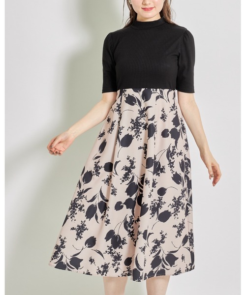 プチハイネックチューリッププリントドッキングワンピース ワンピース Tocco Closet トッコ クローゼット のファッション通販 Zozotown