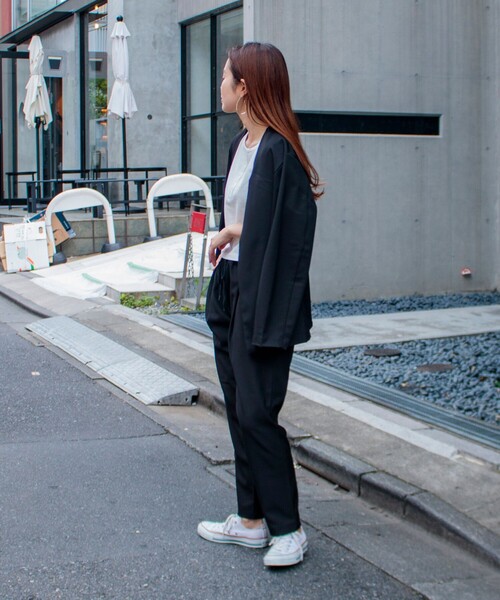 GLOSTER(グロスター)の「ノーカラージャケット&イージーパンツ セットアップ【ジャケット+パンツの2点セット】setup(セットアップ・メンズ・ブラック/ベージュ/グレー・S/M/L)」の6枚目の写真