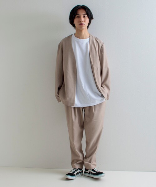 GLOSTER(グロスター)の「ノーカラージャケット&イージーパンツ セットアップ【ジャケット+パンツの2点セット】setup(セットアップ・メンズ・ブラック/ベージュ/グレー・S/M/L)」の21枚目の写真