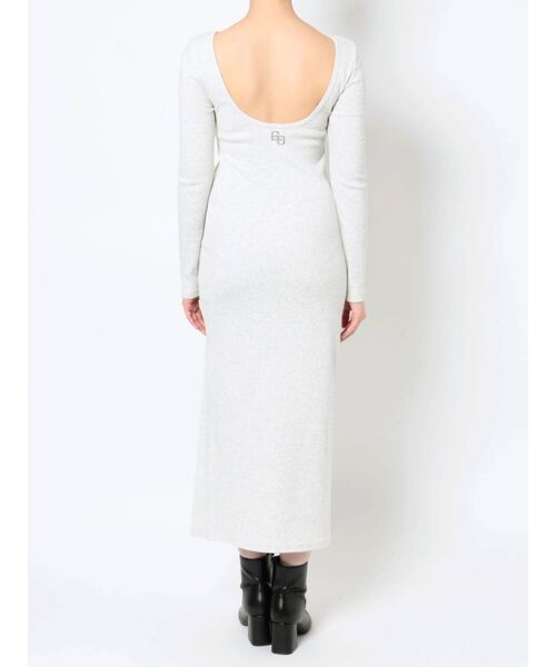 GYDA（ジェイダ）の「【TINY低身長さん向け】バックオープンディープスリットテレコワンピース（ワンピース・レディース・ライトグレー/ブラック/カーキ・FREE）」の15枚目の写真