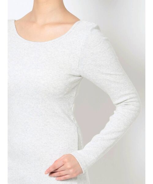 GYDA（ジェイダ）の「【TINY低身長さん向け】バックオープンディープスリットテレコワンピース（ワンピース・レディース・ライトグレー/ブラック/カーキ・FREE）」の17枚目の写真