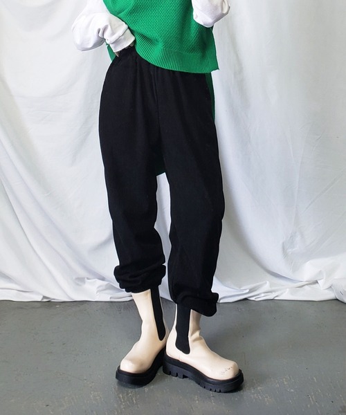 me+em select(ミームセレクト)の「※【 7色展開 】チェックコーデュロイジョガーパンツ(その他パンツ・レディース・ダークパープル/ベージュ/ピンク/ブラウン/モカ/ブラック/ピンク系その他・FREE)」の2枚目の写真