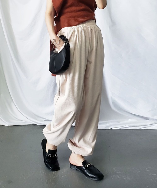 me+em select(ミームセレクト)の「※【 7色展開 】チェックコーデュロイジョガーパンツ(その他パンツ・レディース・ダークパープル/ベージュ/ピンク/ブラウン/モカ/ブラック/ピンク系その他・FREE)」の14枚目の写真