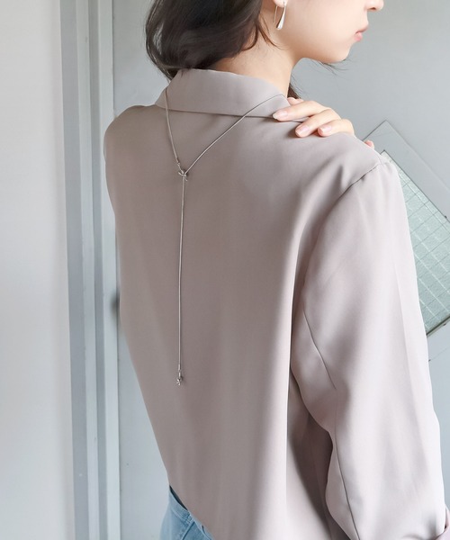 blackdia ocean（ブラックダイヤオーシャン）の「blackdia ocean 金属アレルギー対応 ノットボータイチェーンネックレス ステンレス（ネックレス・レディース・シルバー/ゴールド/ピンクゴールド・FREE）」の5枚目の写真