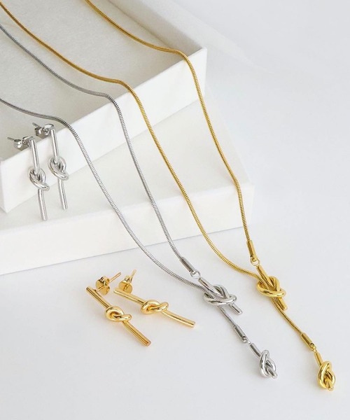 blackdia ocean（ブラックダイヤオーシャン）の「blackdia ocean 金属アレルギー対応 ノットボータイチェーンネックレス ステンレス（ネックレス・レディース・シルバー/ゴールド/ピンクゴールド・FREE）」の8枚目の写真