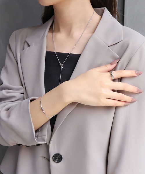 blackdia ocean（ブラックダイヤオーシャン）の「blackdia ocean 金属アレルギー対応 ノットボータイチェーンネックレス ステンレス（ネックレス・レディース・シルバー/ゴールド/ピンクゴールド・FREE）」の12枚目の写真