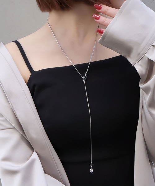 blackdia ocean（ブラックダイヤオーシャン）の「blackdia ocean 金属アレルギー対応 ノットボータイチェーンネックレス ステンレス（ネックレス・レディース・シルバー/ゴールド/ピンクゴールド・FREE）」の20枚目の写真