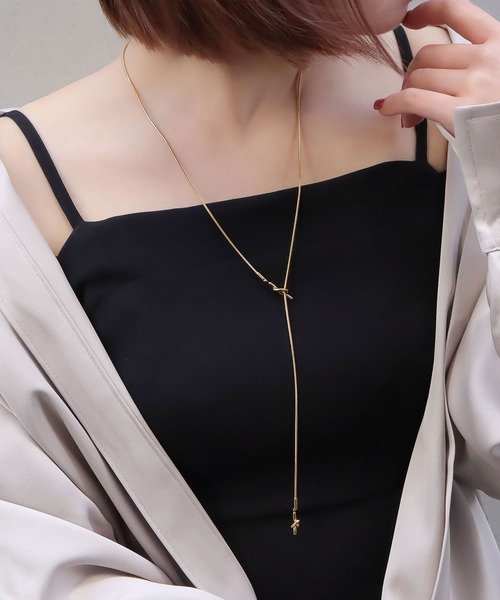 blackdia ocean（ブラックダイヤオーシャン）の「blackdia ocean 金属アレルギー対応 ノットボータイチェーンネックレス ステンレス（ネックレス・レディース・シルバー/ゴールド/ピンクゴールド・FREE）」の16枚目の写真