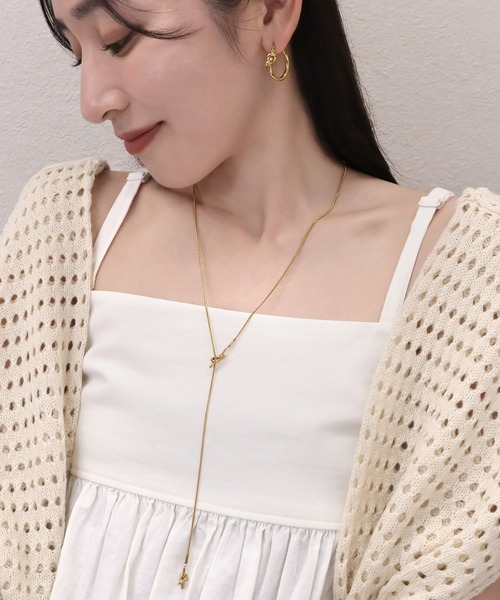 blackdia ocean（ブラックダイヤオーシャン）の「blackdia ocean 金属アレルギー対応 ノットボータイチェーンネックレス ステンレス（ネックレス・レディース・シルバー/ゴールド/ピンクゴールド・FREE）」の21枚目の写真