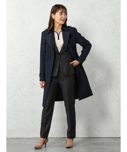 Perfect Suit FActory(パーフェクトスーツファクトリー)の「【撥水/花粉がつきにくい】ツイルストレッチ ライナー付トレンチコート ネイビー/ベージュ(トレンチコート・レディース・ベージュ/ネイビー・11号/13号/7号/5号/9号/15号)」の22枚目の写真