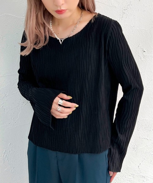 apres jour mignon(アプレジュールミニョン)の「うねうねジャガードトップス【ZOZOTOWN限定アイテム】(シャツ/ブラウス・レディース・オフホワイト/ブラック/アイボリー・X-LARGE/フリー)」の15枚目の写真