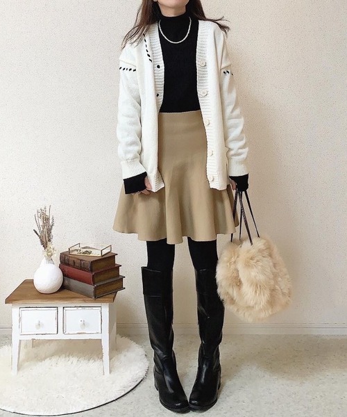 EPICKS（エピックス）の「配色ステッチオーバーサイズカーディガン（カーディガン/ボレロ・レディース・ブラック/ホワイト/グレー/アイボリー・F/L/M/XL）」の20枚目の写真