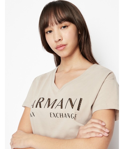 A|X Armani Exchange スパンコールロゴ 半袖Tシャツ ARMANI EXCHANGE（アルマーニエクスチェンジ）の「【A|X