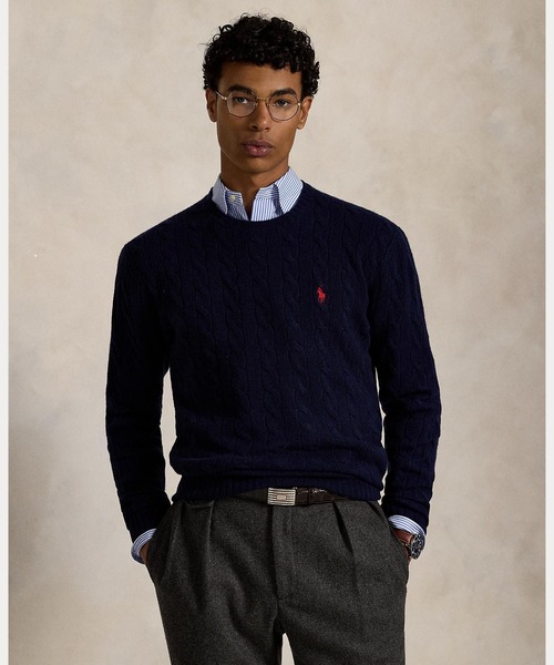 ケーブルニット ウールカシミヤ セーター（ニット/セーター）｜POLO