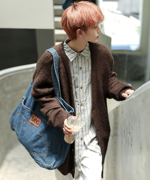 neos（ネオス）の「【neos -addictive design-】ビッグシルエット アクリル 総柄 モヘアタッチ ニット カーディガン（カーディガン/ボレロ・メンズ・ホワイト系2/グレー系1/ベージュ系1/ブラウン/パープル/ブラック系1/チャコールグレー/ホワイト系1/ベージュ系2/ブラック/ベージュ/マスタード/ブラック系2/ベージュ系3/ブラウン系/ブラック系3/ワインレッド・LARGE/MEDIUM）」の10枚目の写真