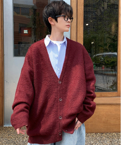 neos（ネオス）の「【neos -addictive design-】ビッグシルエット アクリル 総柄 モヘアタッチ ニット カーディガン（カーディガン/ボレロ・メンズ・ホワイト系2/グレー系1/ベージュ系1/ブラウン/パープル/ブラック系1/チャコールグレー/ホワイト系1/ベージュ系2/ブラック/ベージュ/マスタード/ブラック系2/ベージュ系3/ブラウン系/ブラック系3/ワインレッド・LARGE/MEDIUM）」の17枚目の写真