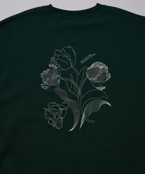 iisy（イージー）の「iisy / ウェーブフラワークルーネックスウェット（スウェット・メンズ・ブラック/キナリ/グリーン・L/M/S）」の10枚目の写真