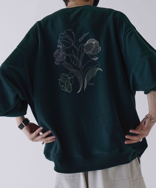 iisy（イージー）の「iisy / ウェーブフラワークルーネックスウェット（スウェット・メンズ・ブラック/キナリ/グリーン・L/M/S）」の22枚目の写真